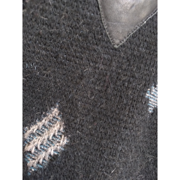 Pronto Uomo Vintage Aztec Checker Leather Sweater - Picture 5 of 6